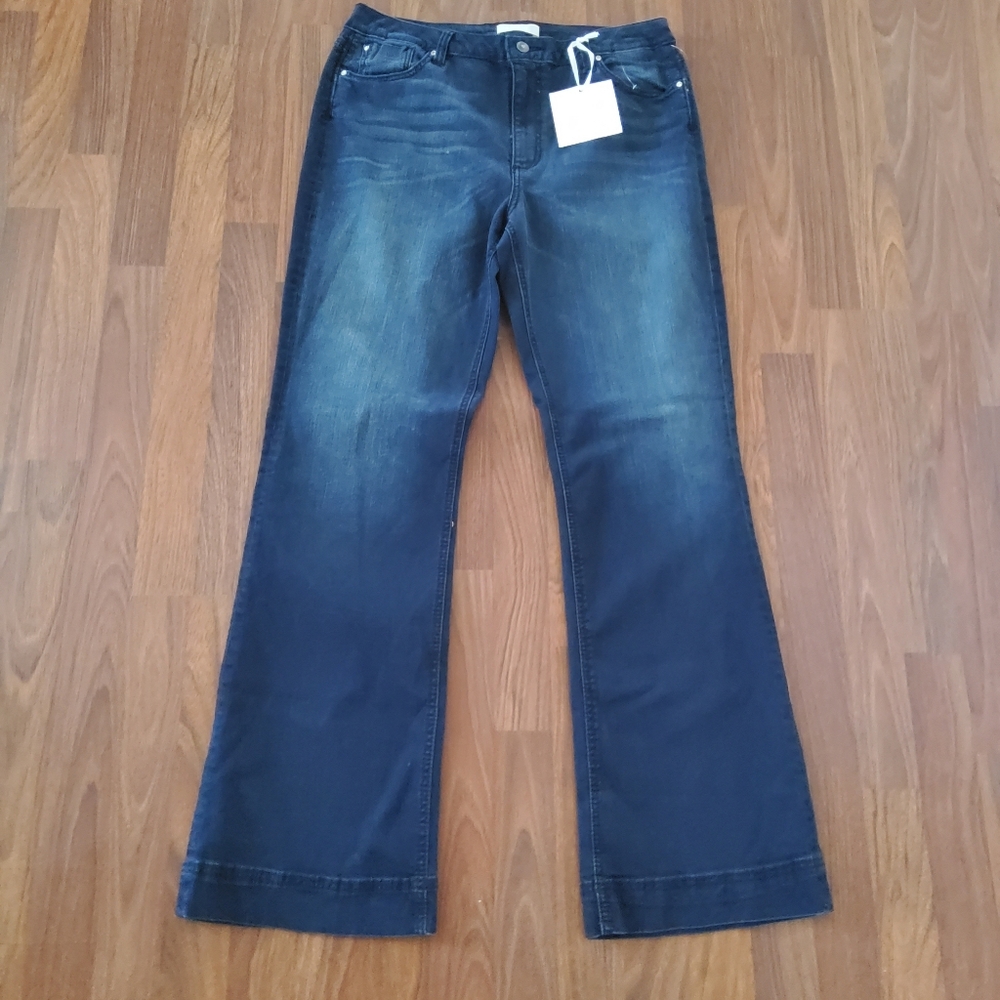 Miss Halladay Wide Leg Bootcut High Waist Denim Jeans Size 12 New